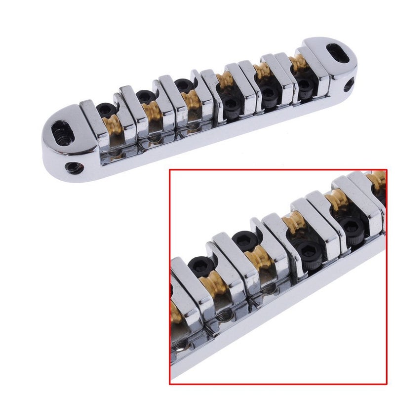 JD.Moon Roller Saddle Bridge ABR-1 Tune-o-matic Bridge Tailpiece Bridge For Les Paul Guitar (Chrome) - Image 2